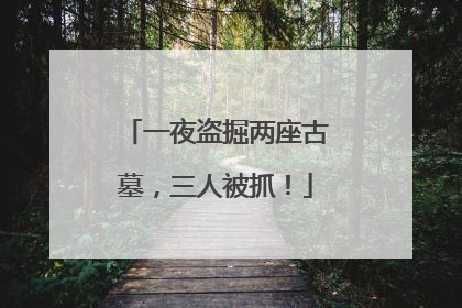 一夜盗掘两座古墓，三人被抓！